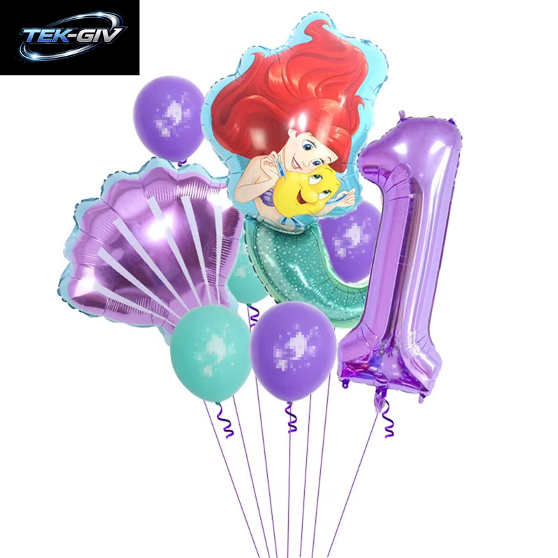 Die Kleine Meerjungfrau Geburtstag Party Dekoration Prinzessin Ariel Papier Serviette Teller Tasse Tischdecke Luftballons Kinder Baby Shower Supplies