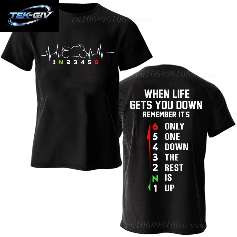 Sommer Mode Männer T Shirt Kleidung 1N23456 Motorrad Getriebe Biker Herzschlag Grafik T Shirt Casual Übergroßen Männer T-Shirts