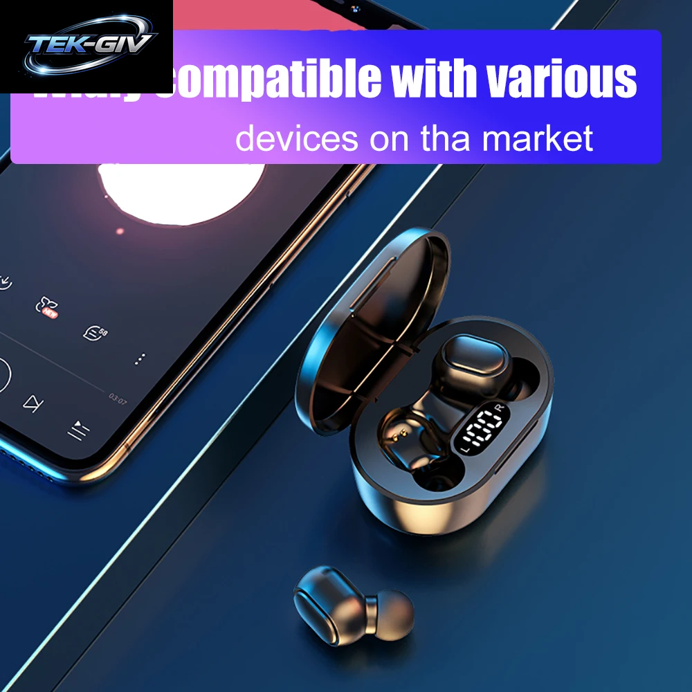 E7S TWS Drahtlose Kopfhörer Bluetooth Kopfhörer Steuerung Sport Headset Wasserdichte Mikrofon Musik Kopfhörer Arbeit Auf Alle Smartphones