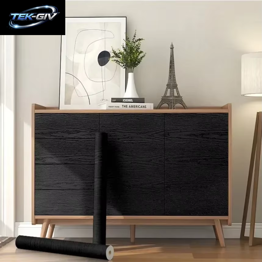 90Cm Breite Holzmaserung Pvc-Tapete Für Tür Kleider Schrank Schrank Tisch Möbel Wasserdichte Selbst Klebende Aufkleber Wohnkultur Film