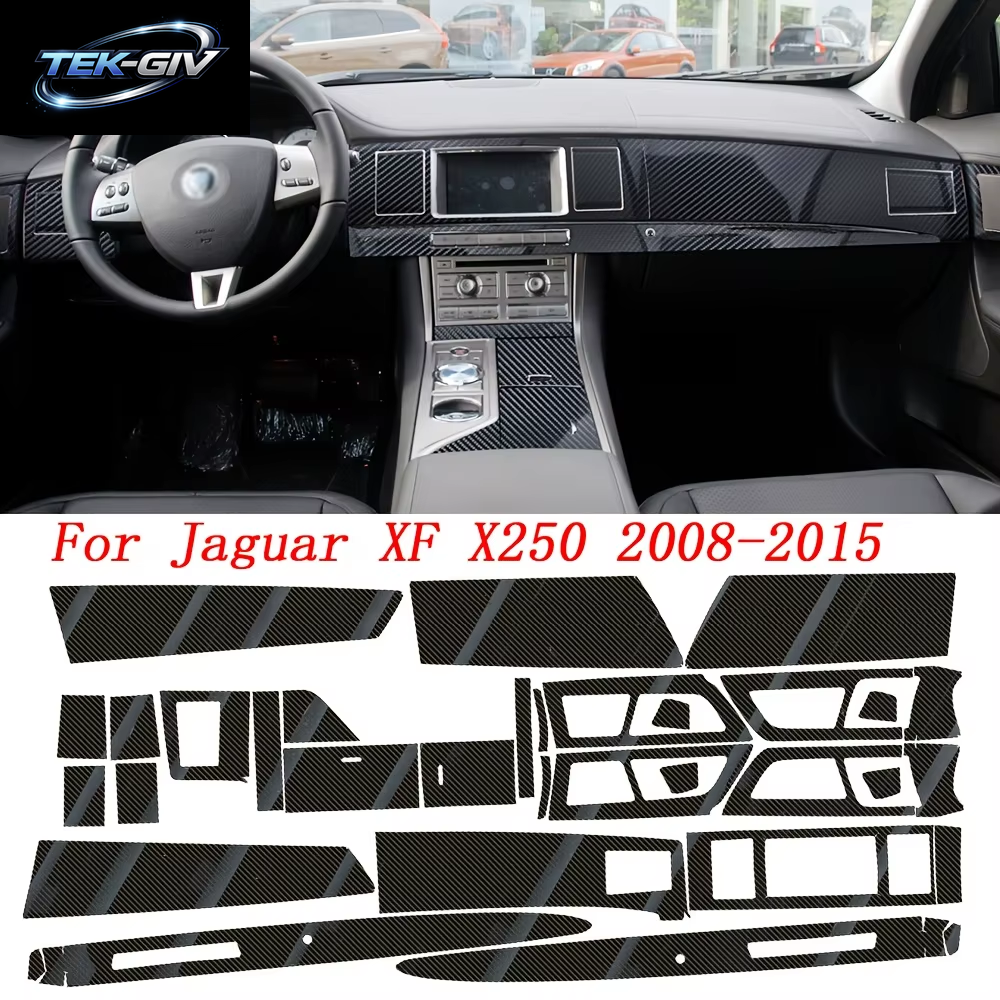 Auto-Styling Carbon Faser Auto Interior Center Konsole Farbe Ändern Molding Aufkleber Aufkleber Für Jaguar XF X250 2008-2015