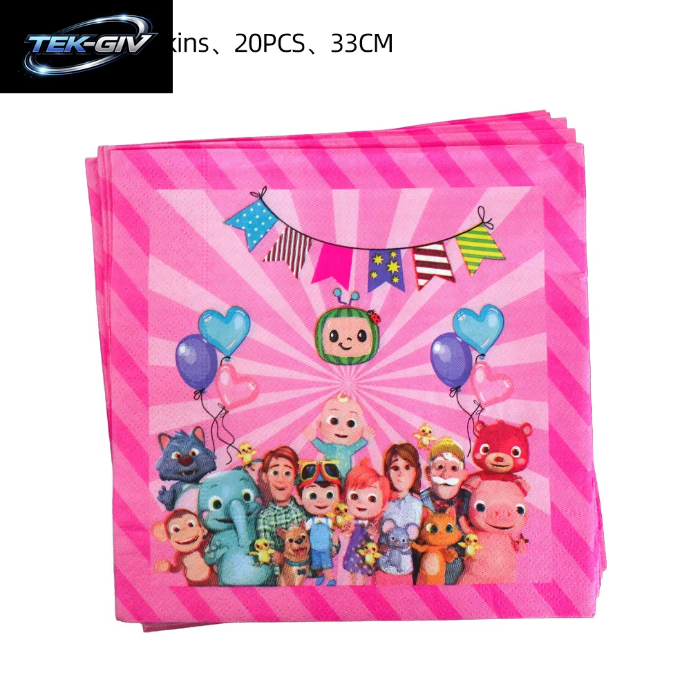 Cocomelon Ballon JJ Melone Wassermelone Spielzeug Alles Gute Zum Geburtstag Banner Party Dekoration Hintergrund Kuchen Topper JOJO Einweggeschirr