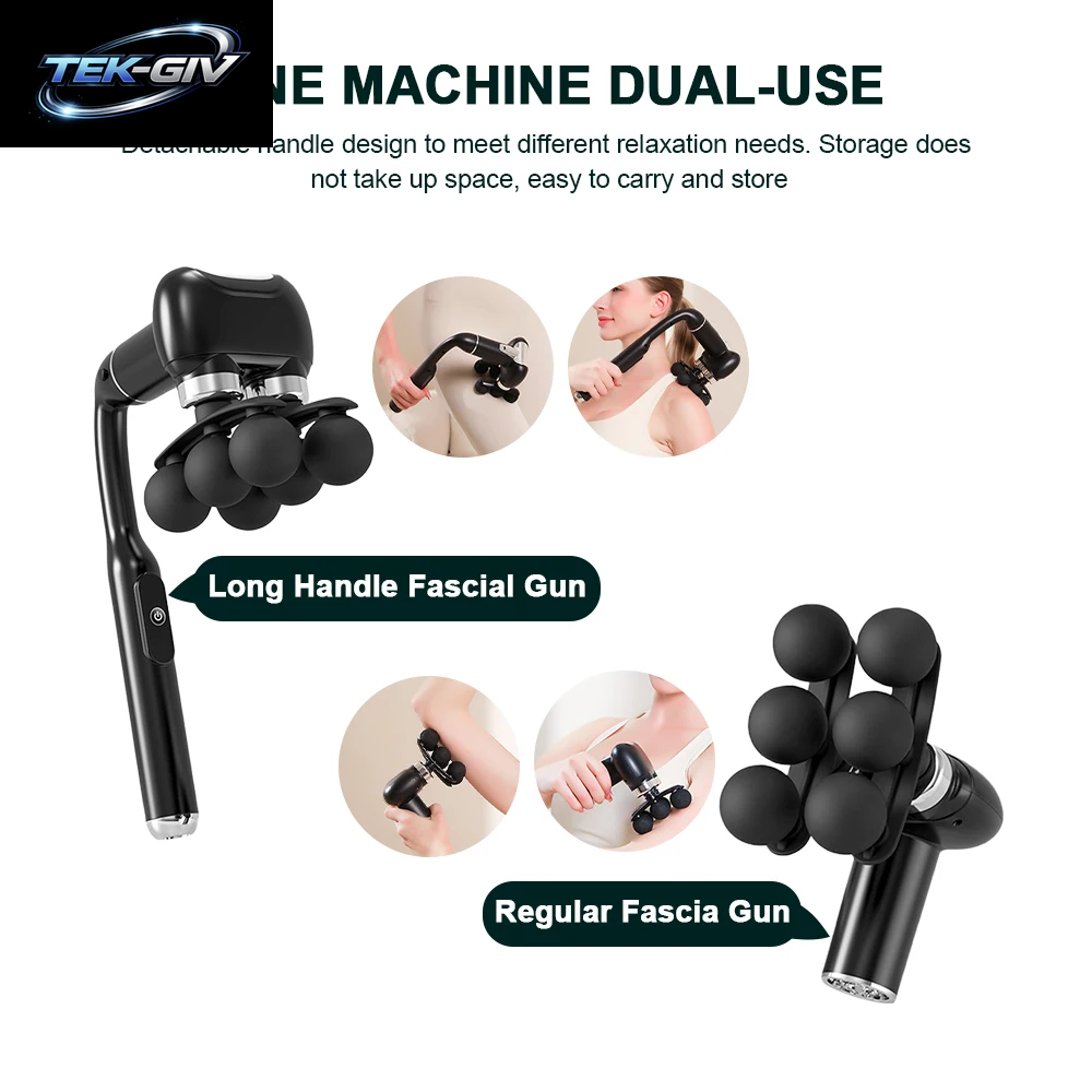 6-Kopf-Handmassagepistole Mit Hochfrequenzvibration Für Körper, Nacken, Schulter, Taille Und Rücken – Faszienmassagegerät
