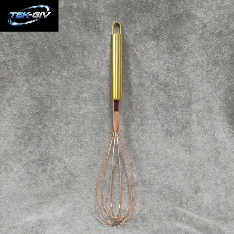 1Pcs Gold Edelstahl Schneebesen Hand Schneebesen Ei Mischer Backen Kuchen Werkzeug Backen Set Home Egg Werkzeuge Küche Zubehör F
