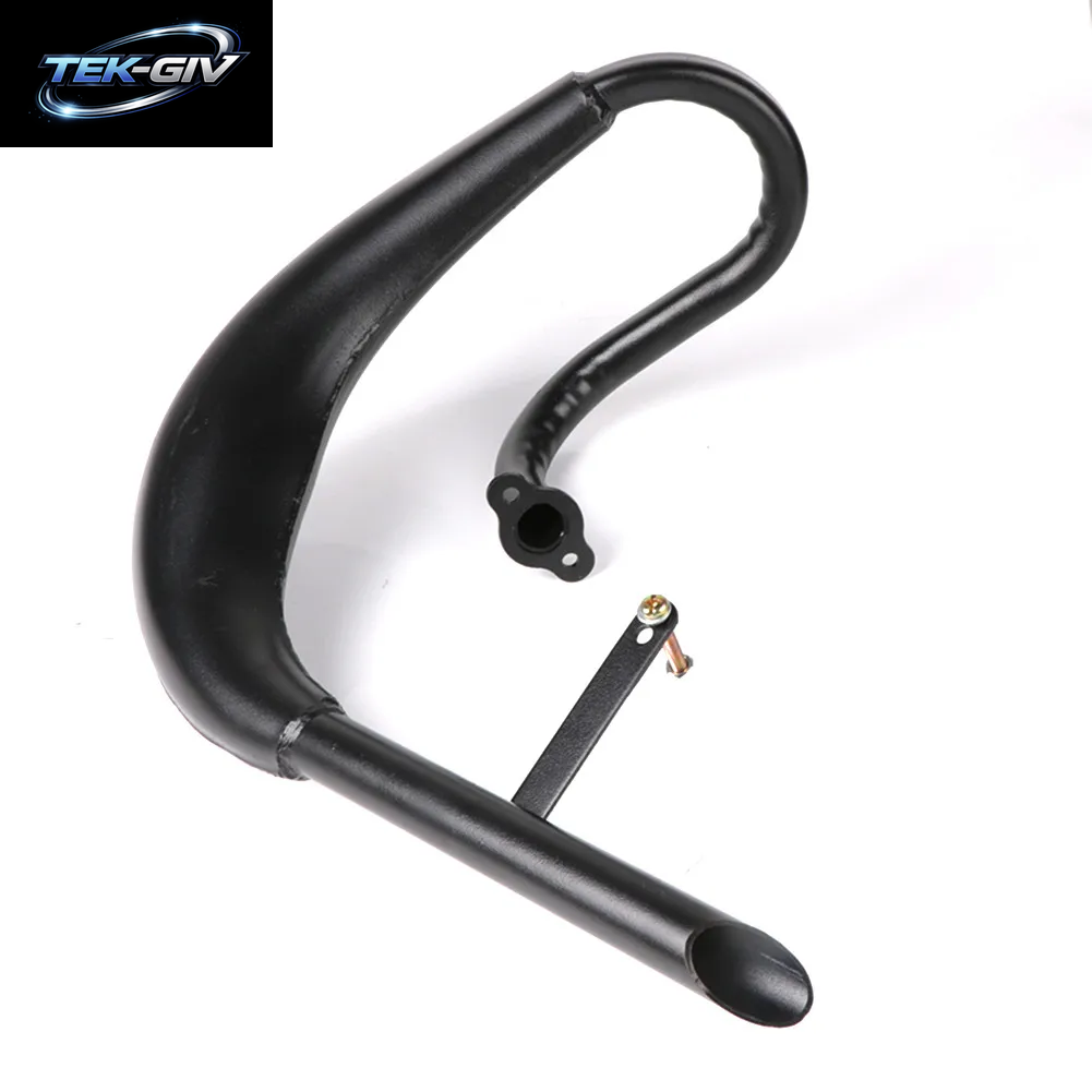 Fatty Belly Pipe Auspuffschalldämpfer Schwarz Passend Für 50Cc 80Cc Fahrrad Gasmotor Motorteile