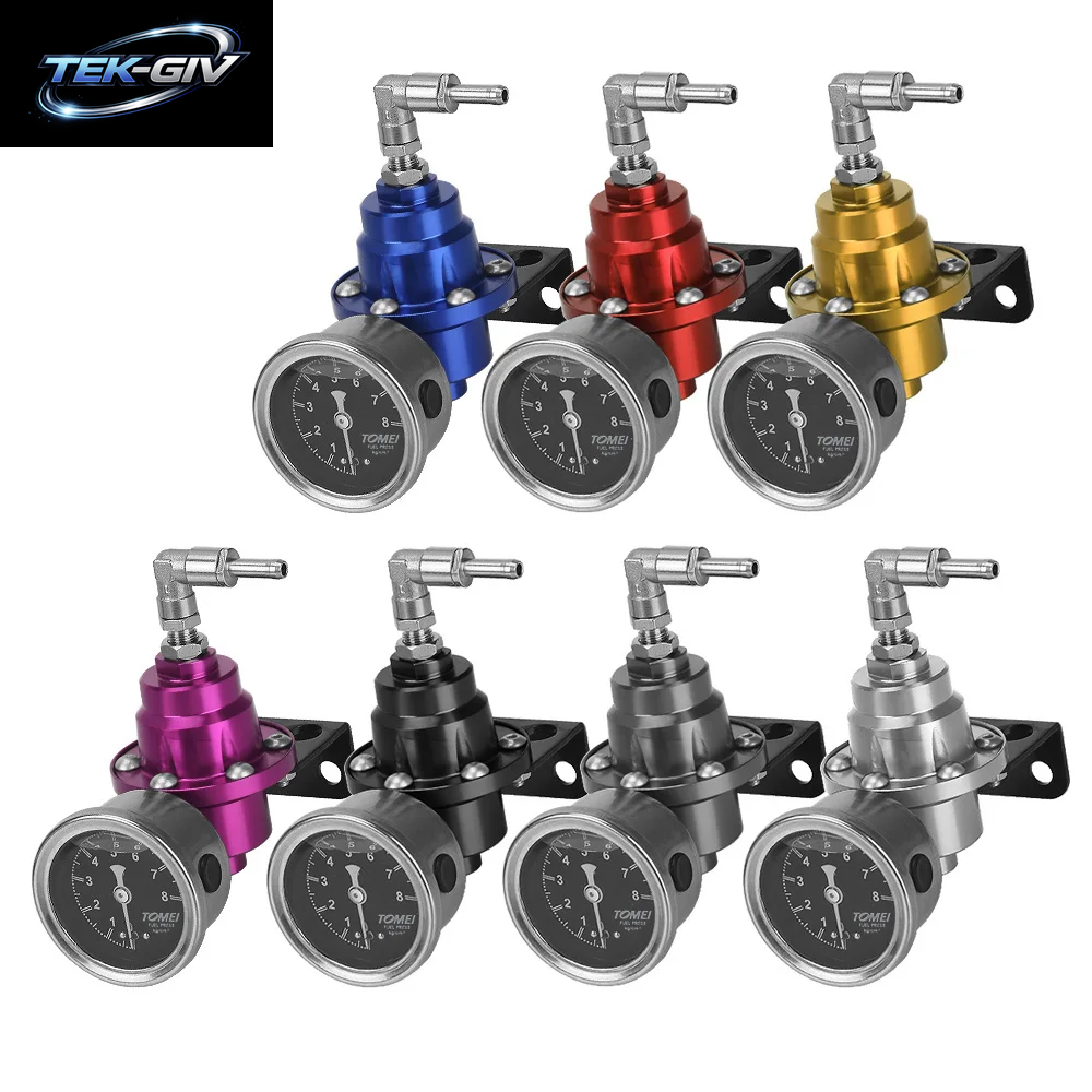 Einstellbarer Kraftstoff Druckregler Mit Manometer-Kit 7 Farben Aluminium-Fahrzeug-Nachfüll Kraftstoff Lader