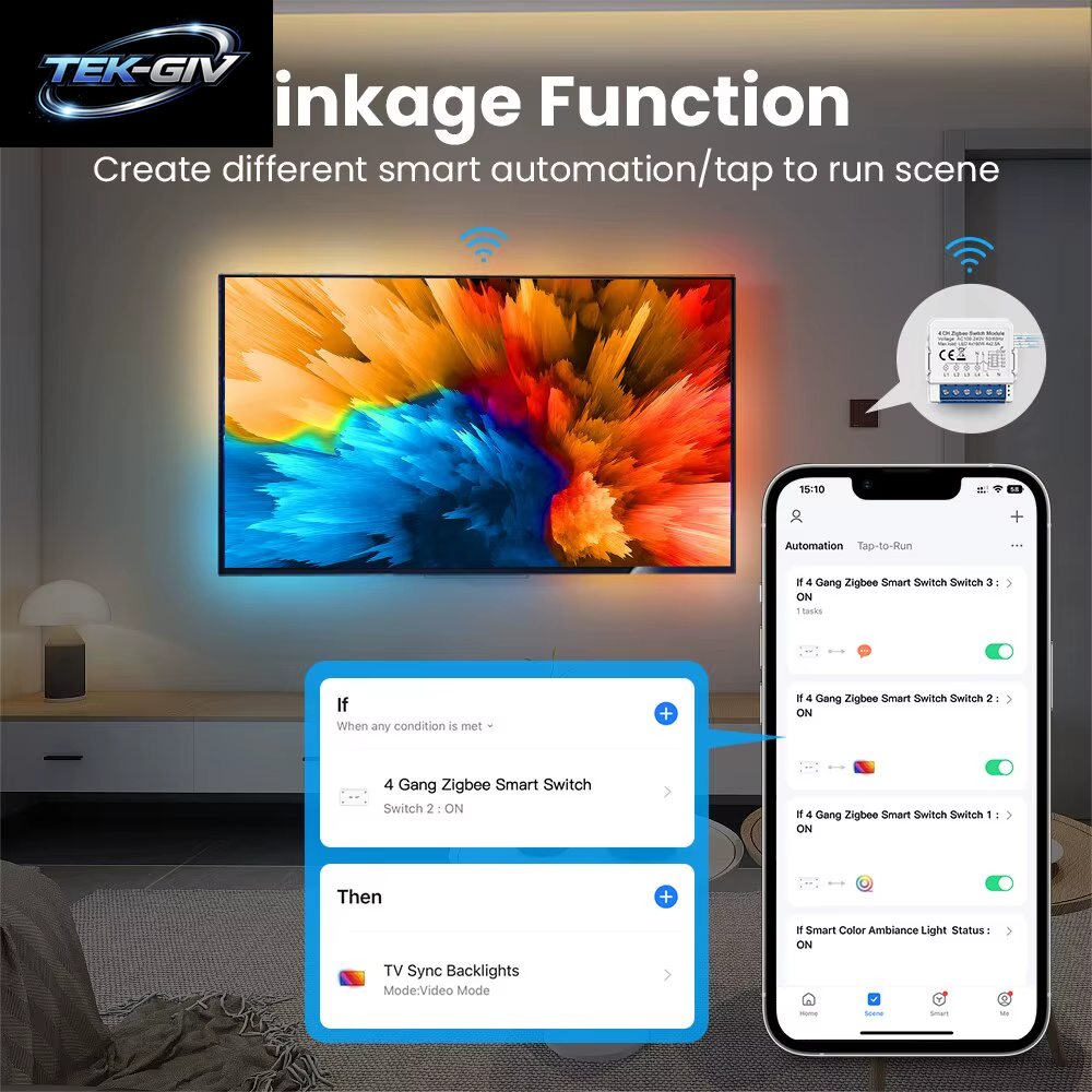 AVATTO Zigbee Tuya 1/2/3/4 Gang Mini Smart Switch DIY Licht Schalter Modul Zwei-Wege Steuerung Funktioniert Mit Alexa Alice Google Hause