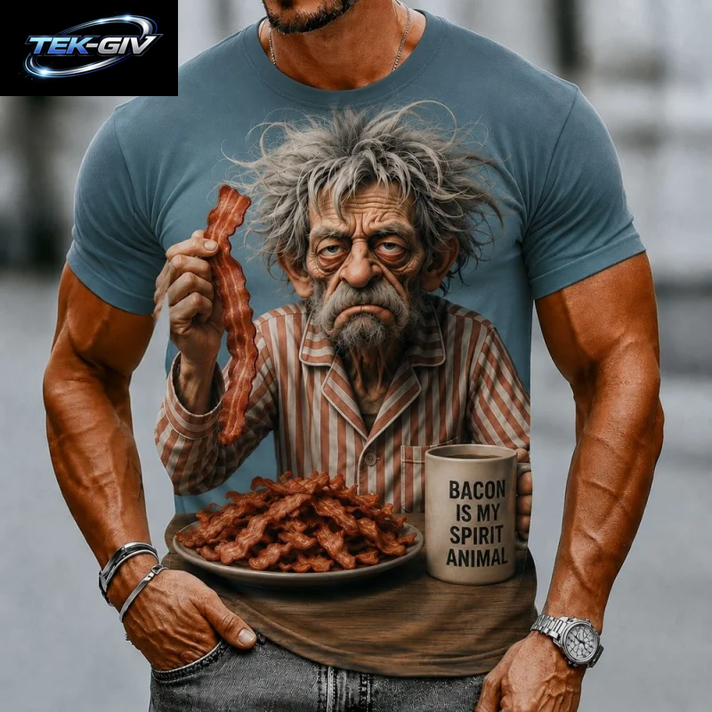 3D-Gedrucktes T-Shirt Mit Lustigem, Faulen Charakter-Muster Für Herren, Sommerliches, Lässiges Kurzarmshirt Mit Rundhalsausschnitt