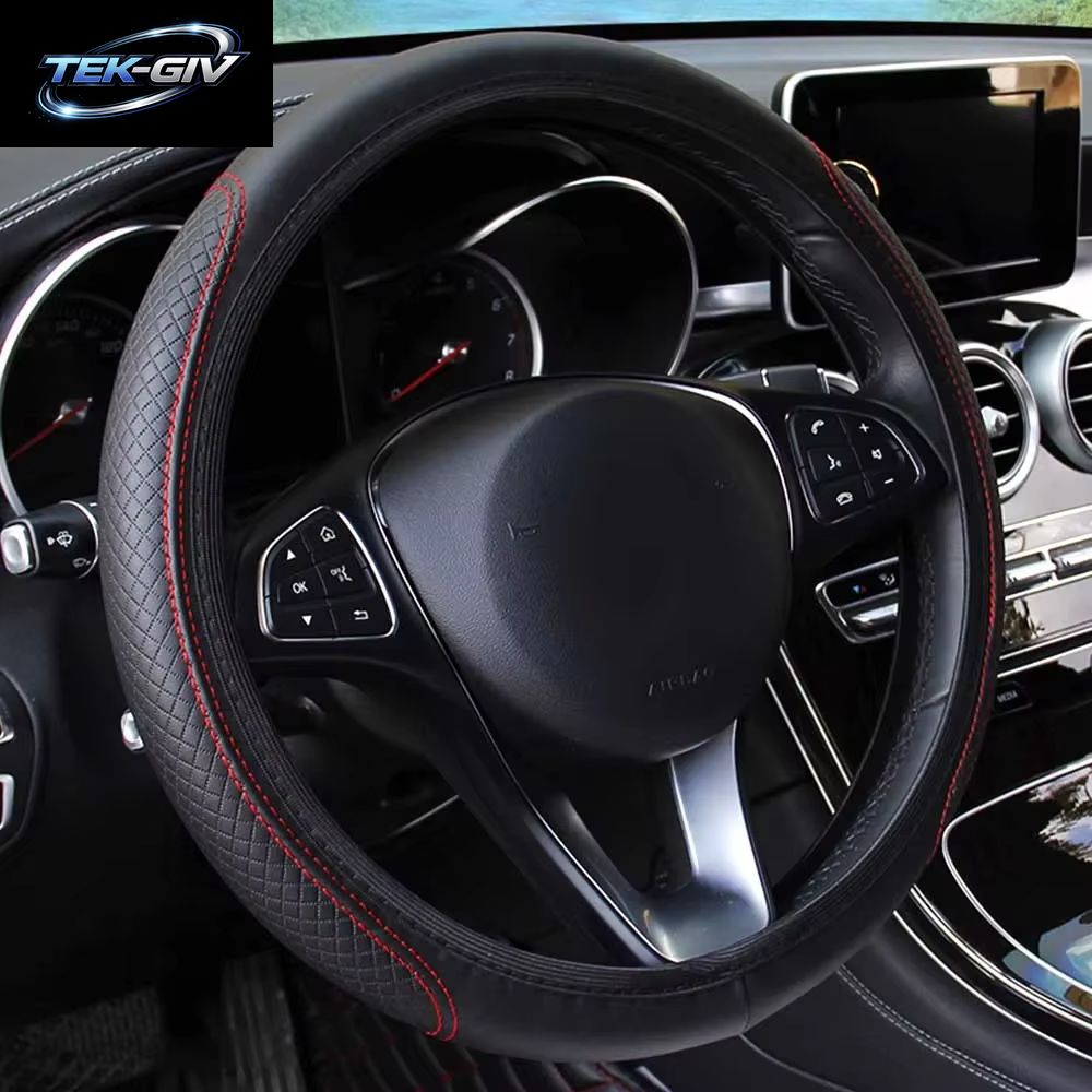Universal Auto Lenkrad Abdeckung Skidproof Auto Lenkrad Abdeckung Anti-Slip Präge Leder Auto-Styling Auto Zubehör