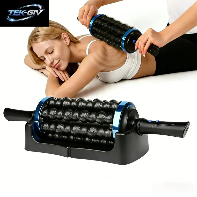 NEU Kabelloser Rollmassagegerät Wiederaufladbarer Vibrator 360° Rollender Perkussionsmassager Muskelentspannung Rücken Fuß Bein Entspanner