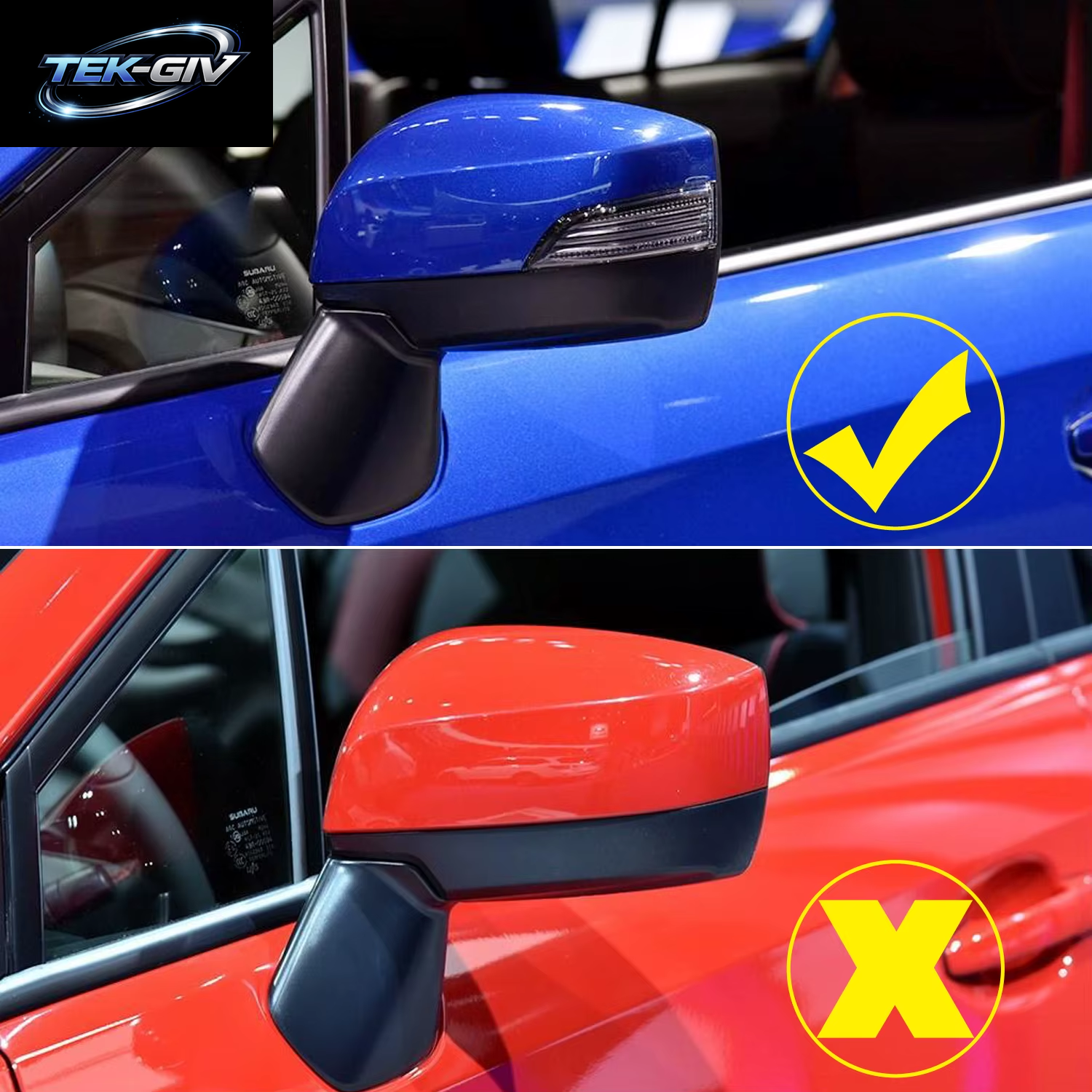 Für Subaru WRX STI 2015-2021 Auto Review Seite Spiegel Kappe Abdeckung Dekor Trim ABS Carbon Schwarz Zubehör 2 Stücke (Nur Fit STI Version