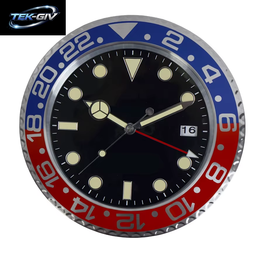 34 Cm Luxus Kreative Wanduhr Moderne Metall Design Kunst Wanduhr Hause Große Digitale Leucht Schlafzimmer Dekoration Uhr