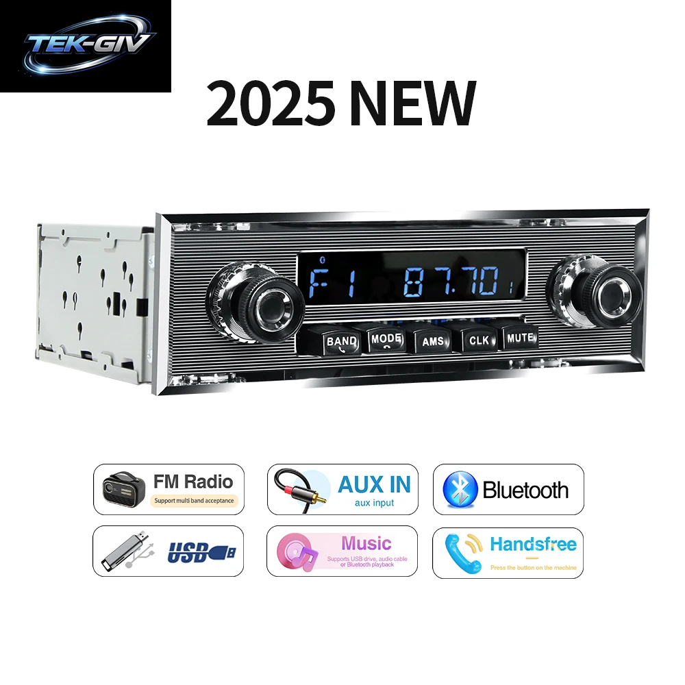 Grandnavi 1 Din Autoradio Mp3-Player Oldtimer Retro Audio Stereo Unterstützung FM AUX EQ Usb-Eingang In-Dash Bluetooth Für Benz