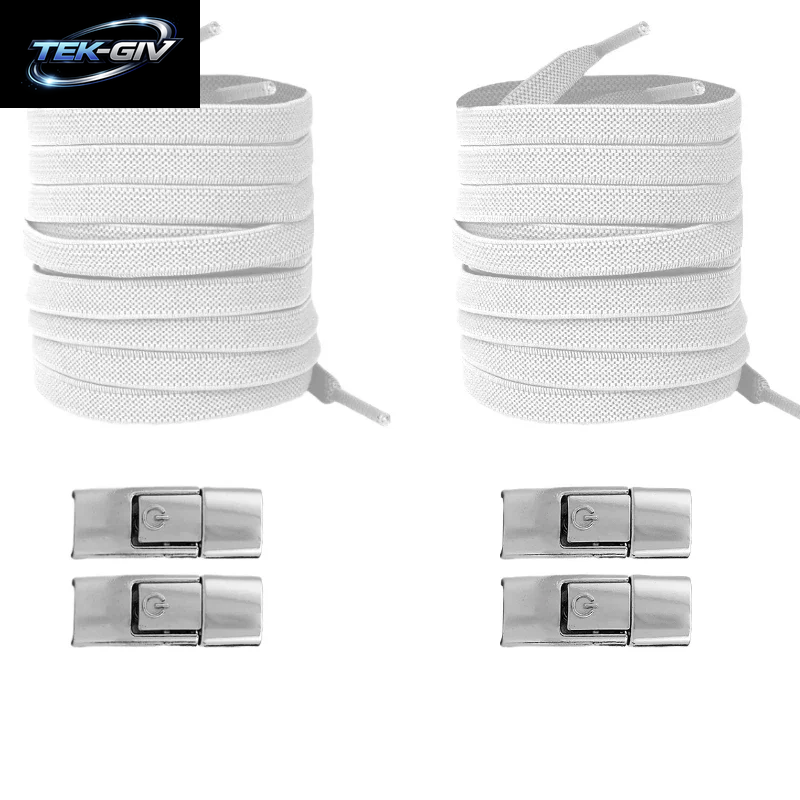 Neu Ohne Krawatten, Elastische Schnürsenkel, Keine Krawatte, Schnürsenkel, Press-Lock-Schnürsenkel, Sneaker, Kinder Und Erwachsene, 8 Mm, Verbreiterte Flache Schnürsenkel Für Schuhe
