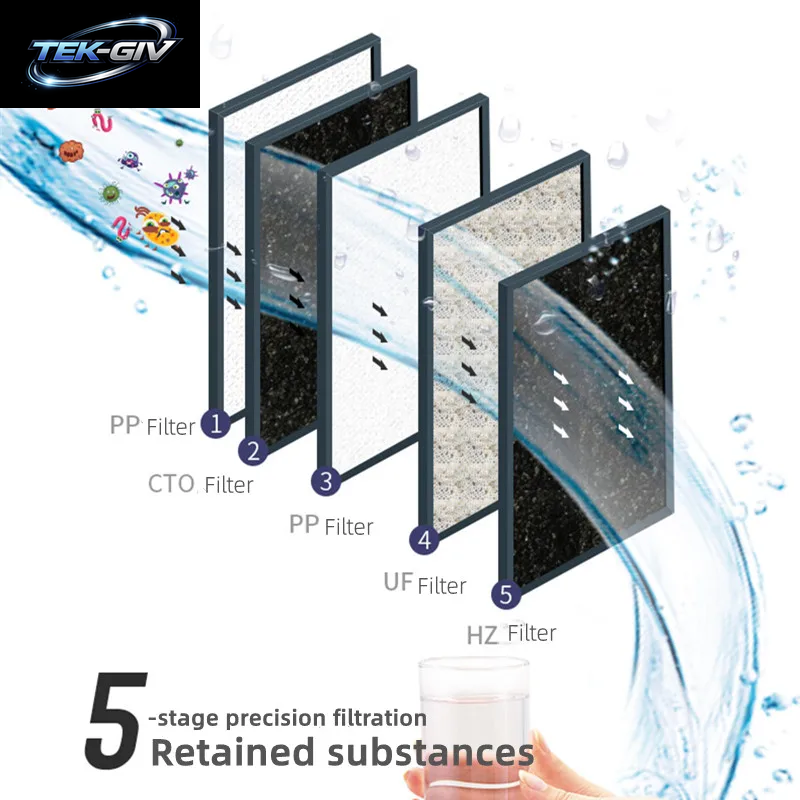 5-Stufiger Wasserreiniger-Filter, Haushalt, Küche, Ultrafiltration, Wasserreiniger, Filter, Wasseraufbereitungssystem Mit Wasserhahnfilter