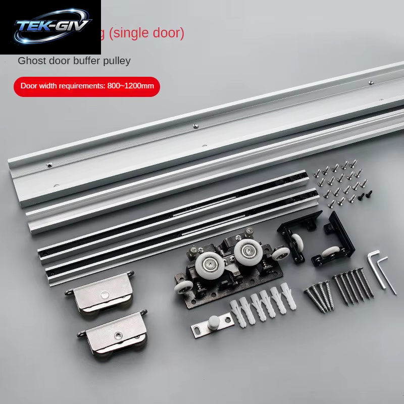 Geistertür Schiene Aluminium Rahmen Unsichtbarer Puffer Hängendes Rad Badezimmer Küche Spurlose Schiebetür Hardware Zubehör