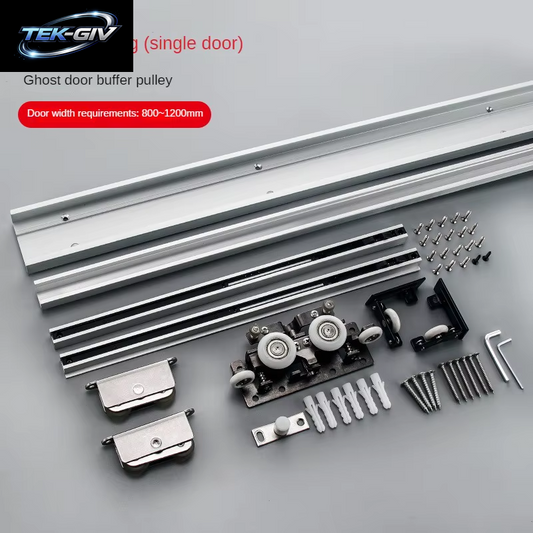 Geistertür Schiene Aluminium Rahmen Unsichtbarer Puffer Hängendes Rad Badezimmer Küche Spurlose Schiebetür Hardware Zubehör