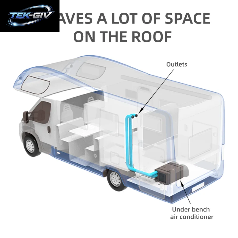 12Volt24V RV AC Caravan Van Wohnmobil Marine 48V Unter Der Bank Klimaanlage 12V Klimaanlage Auto Parkplatz Kühlsystem