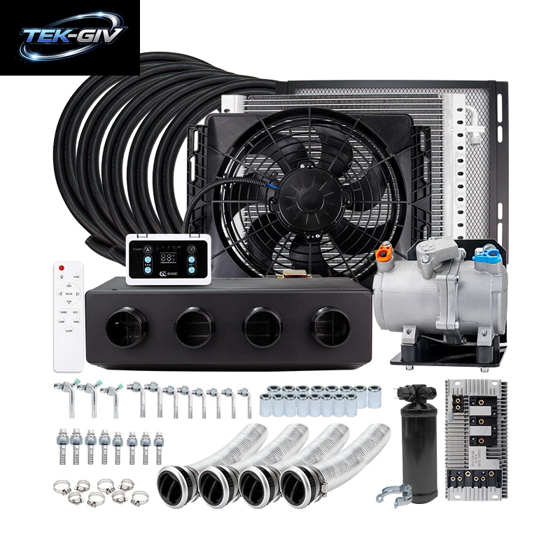Universelles 4-Loch-Auto-Elektro-Klimaanlage Unter Dem Armaturenbrett, 12 V, 24 V, Für Auto, Van, Street Rod, Heiße Klassische Ac-Klimaanlage