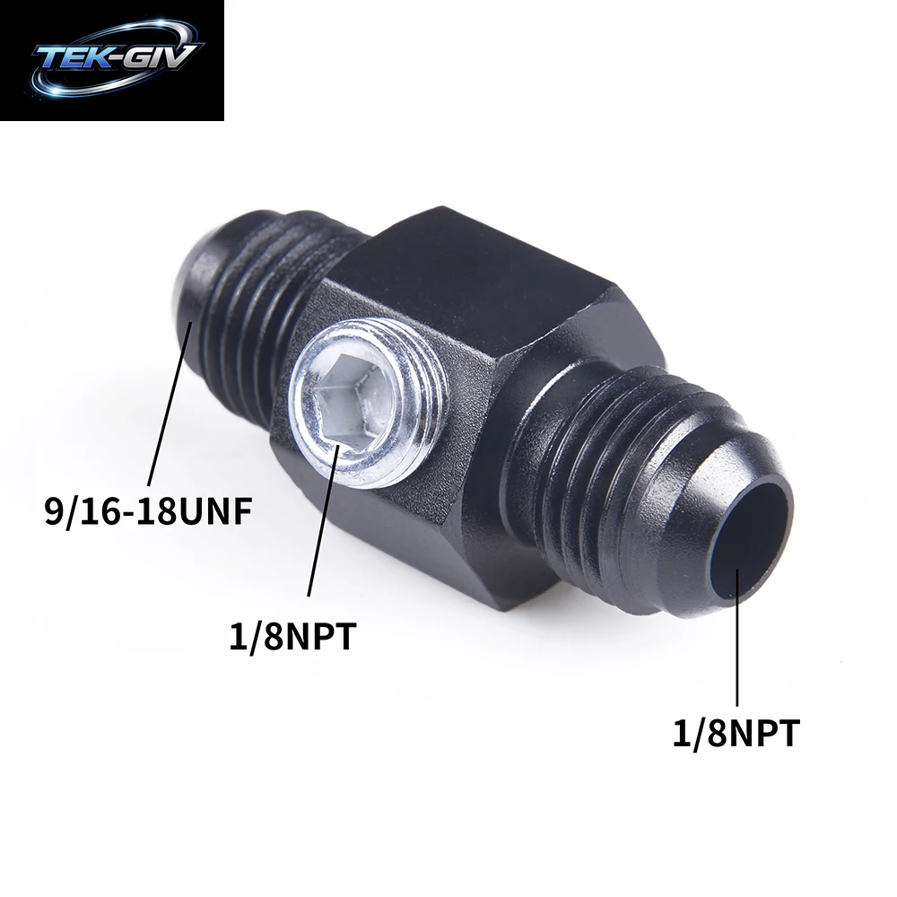 Gerade Aluminium AN6 AN8 AN10 Mit 1/8" NPT Gauge Port Stecker Auf Stecker Adapter Flared Union an Fitting