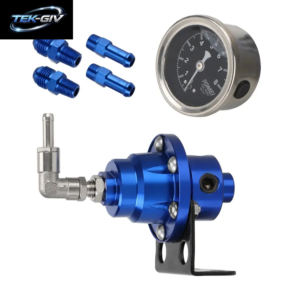 Einstellbarer Kraftstoff Druckregler Mit Manometer-Kit 7 Farben Aluminium-Fahrzeug-Nachfüll Kraftstoff Lader