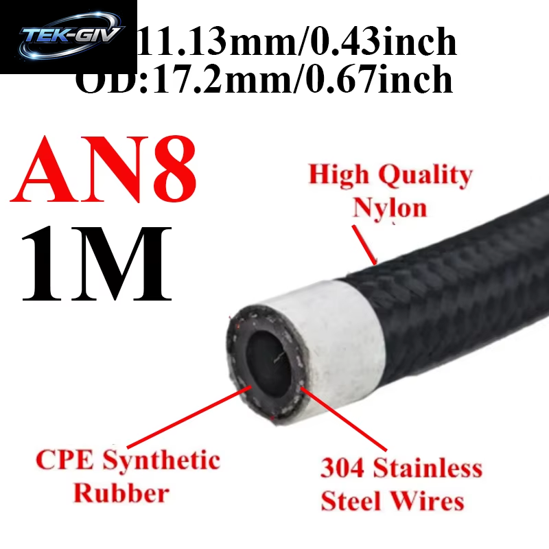 1 Meter AN4 AN6 AN8 AN10 AN12 AN16 AN20 Universal Auto Kraftstoff Schlauch Öl Gas Linie Nylon Stahl Geflochtene Kühler Brems Schlauch CPE Rohr