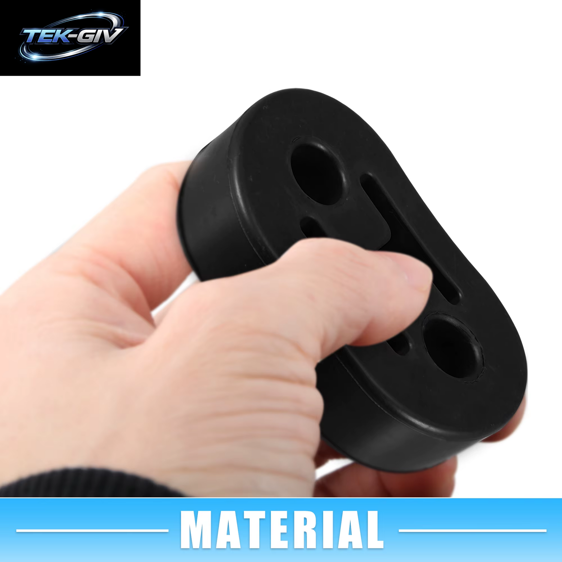 UXCELL Auto-Auspuffaufhänger Aus Gummi Mit 2 Löchern, 12 Mm Lochgröße, Schalldämpfer-Halterung, Schwarz (2Er-Set)