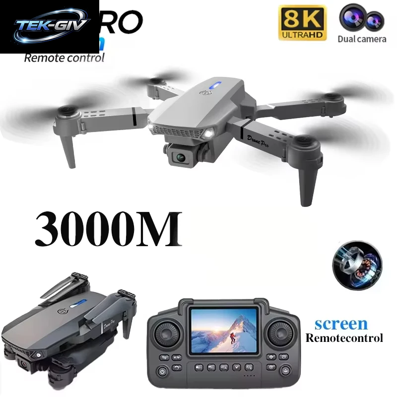 Neue Verbesserte E88 Drohne Mit Fernbedienung Mit Bildschirm, Dual-Kamera, Optische Flusslokalisierung, 2,4G RC Quadcopter, Ein-Knopf-Start Drohne