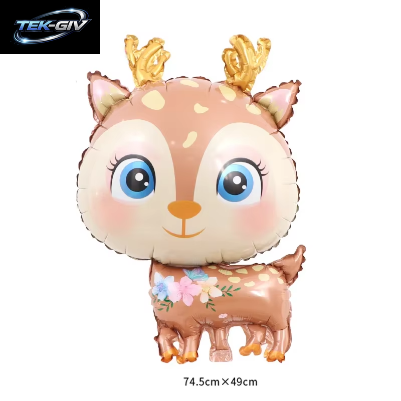 Cartoon Tier Kaninchen Hirsch Folienballon Kinder Geschenke Geburtstag Party Dschungel Tier Thema Dekoration Eichhörnchen Fuchs Bär Helium Globos