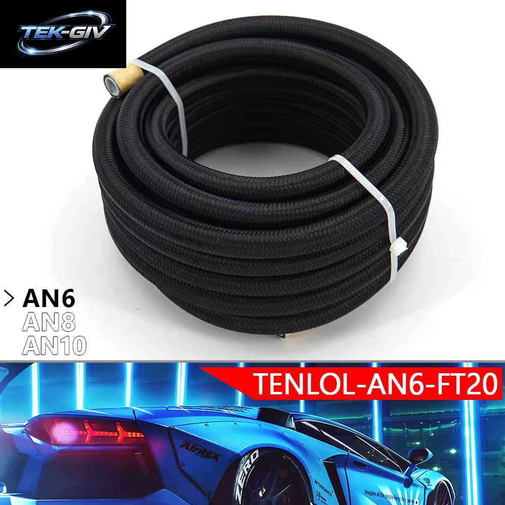 Kostenloser Versand 10/20 Füße 3 M/6 M AN6 AN8 AN10 PTFE Öl Kraftstoff Schlauch NYLON Geflochtene Innenseite PTFE