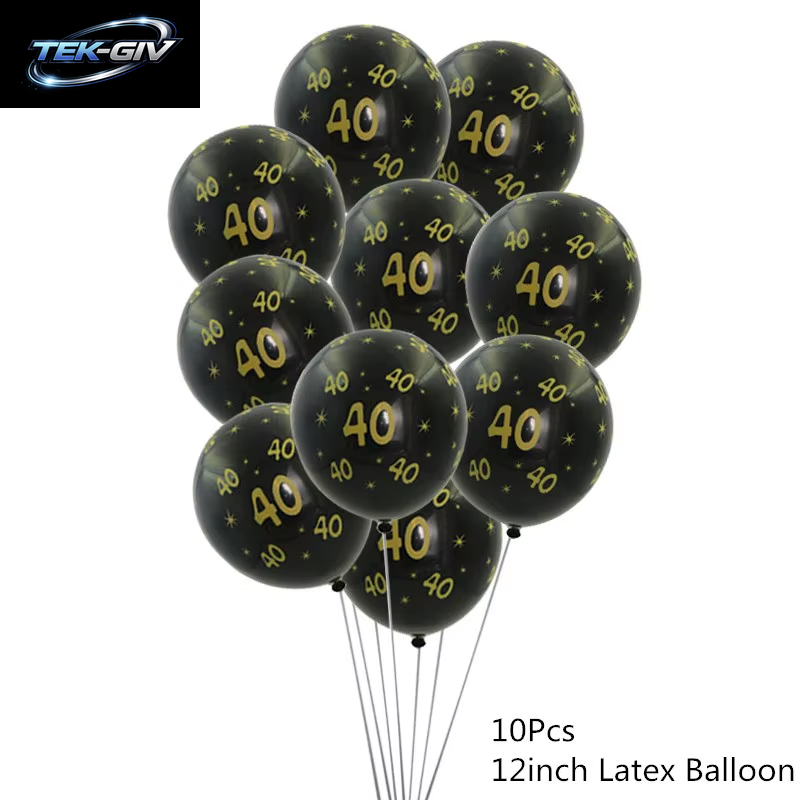 Schwarzgold 30 40 50 60 Jahre Geburtstag Latexballons Erwachsene Männer Frauen Alles Gute Zum Geburtstag Party Dekor Hochzeit 30. Jahrestag Zubehör