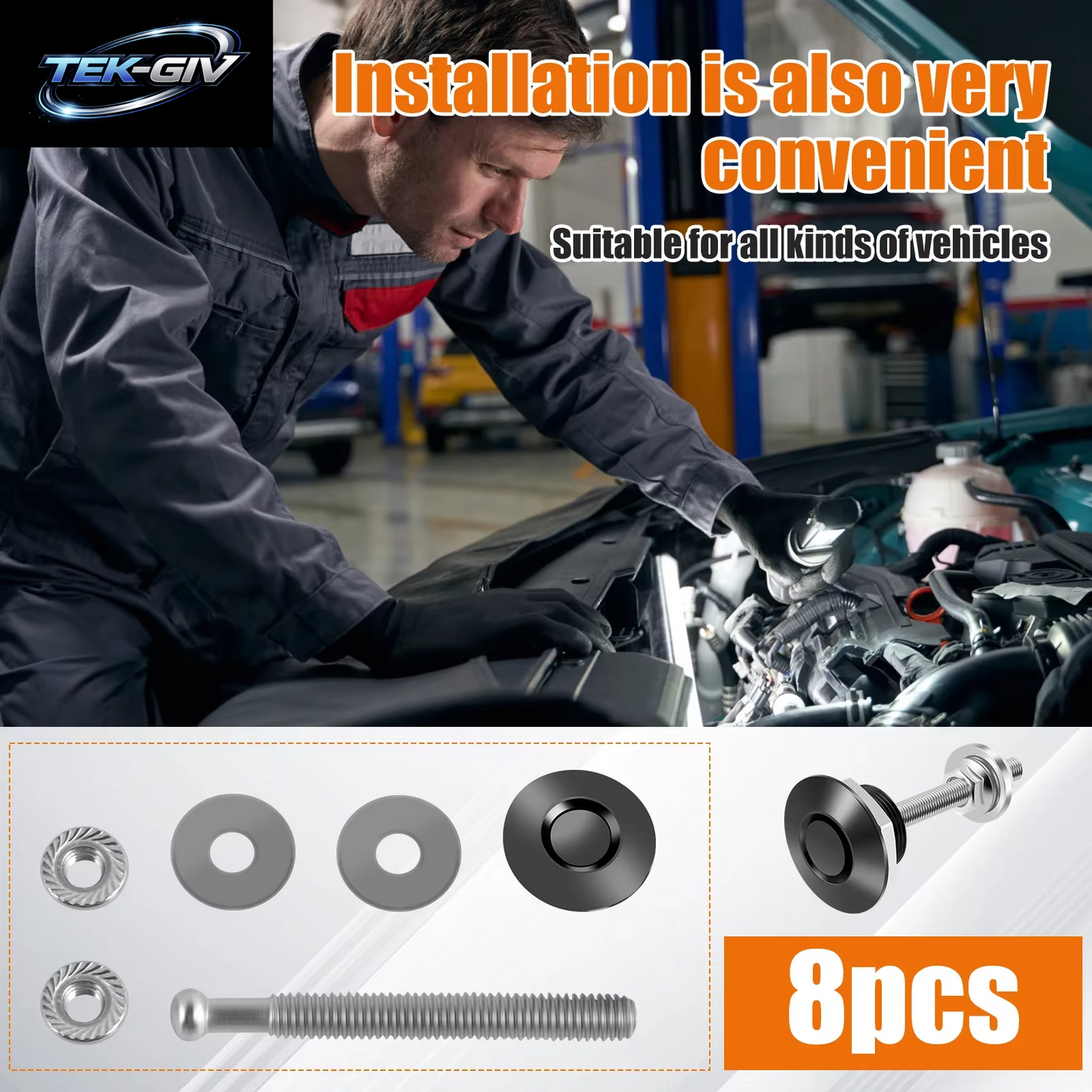 1,19" Universal Auto Hood Pins Lock Clip Kit Quick Release Bonnet Lock Set Aluminiumlegierung Fahrzeug Quick Latch Hood Pins