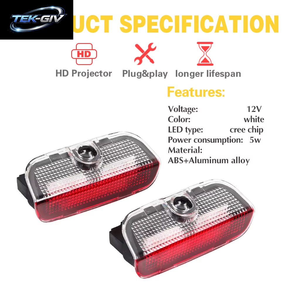 LED Auto Türprojektor Willkommenslicht Geister-Schattenlampe Zubehör Für VW Tiguan MK1 MK2 Scirocco Touran 5T1 Sharan 7N Arteon CC