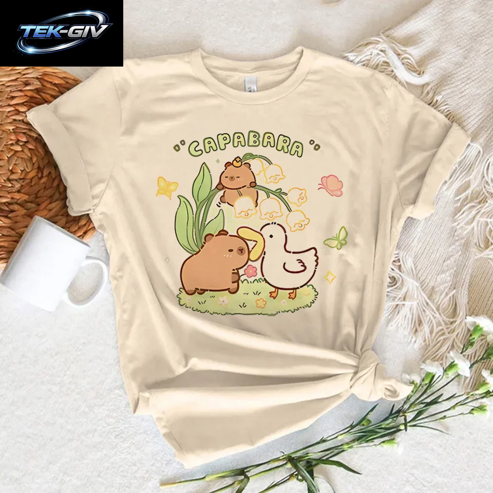 Lustige Capybara T-Shirts Männer Frauen Sommer Niedlichen Tier T Shirt Kurzarm Grafik T Shirts Streetwear Frauen Kleidung