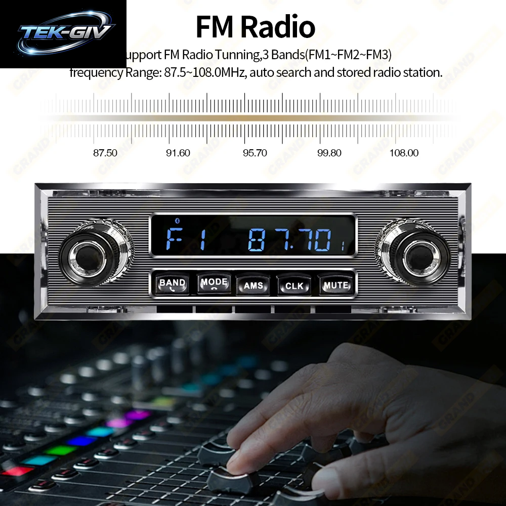 Grandnavi 1 Din Autoradio Mp3-Player Oldtimer Retro Audio Stereo Unterstützung FM AUX EQ Usb-Eingang In-Dash Bluetooth Für Benz