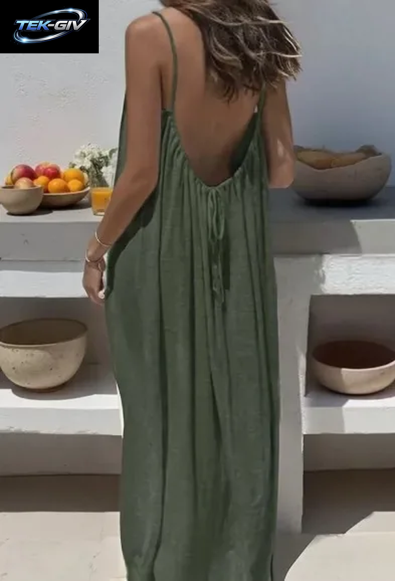 2026 Locker Sitzendes Spaghettiträgerkleid Für Damen – Lässiges Sommerkleid Für Zuhause, Einfarbig, Für Den Urlaub, Coole Homewear