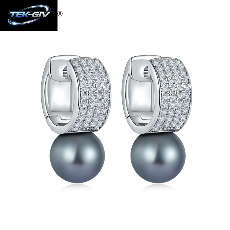 Laya 925 Sterling Silber Mode Süße Perle Klar Cubic Zirkon Ohrringe Für Frauen Hochzeit Elegante Luxus Original Schmuck