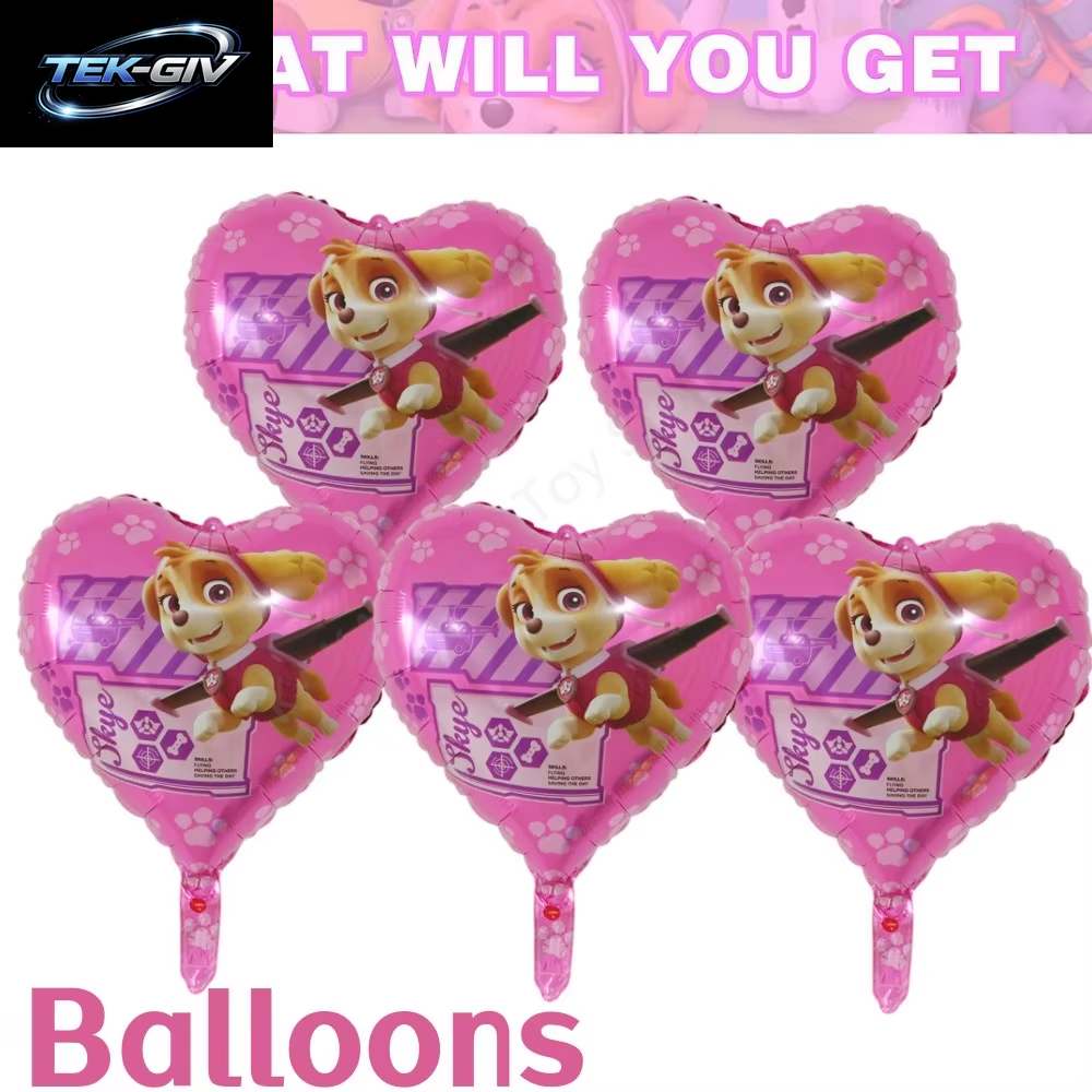 Rosa Paw Patrol Skye Geburtstag Party Dekorationen Skye Folie Latex Ballons Geschirr Teller Hintergrund Für Kinder Mädchen Party Supplies