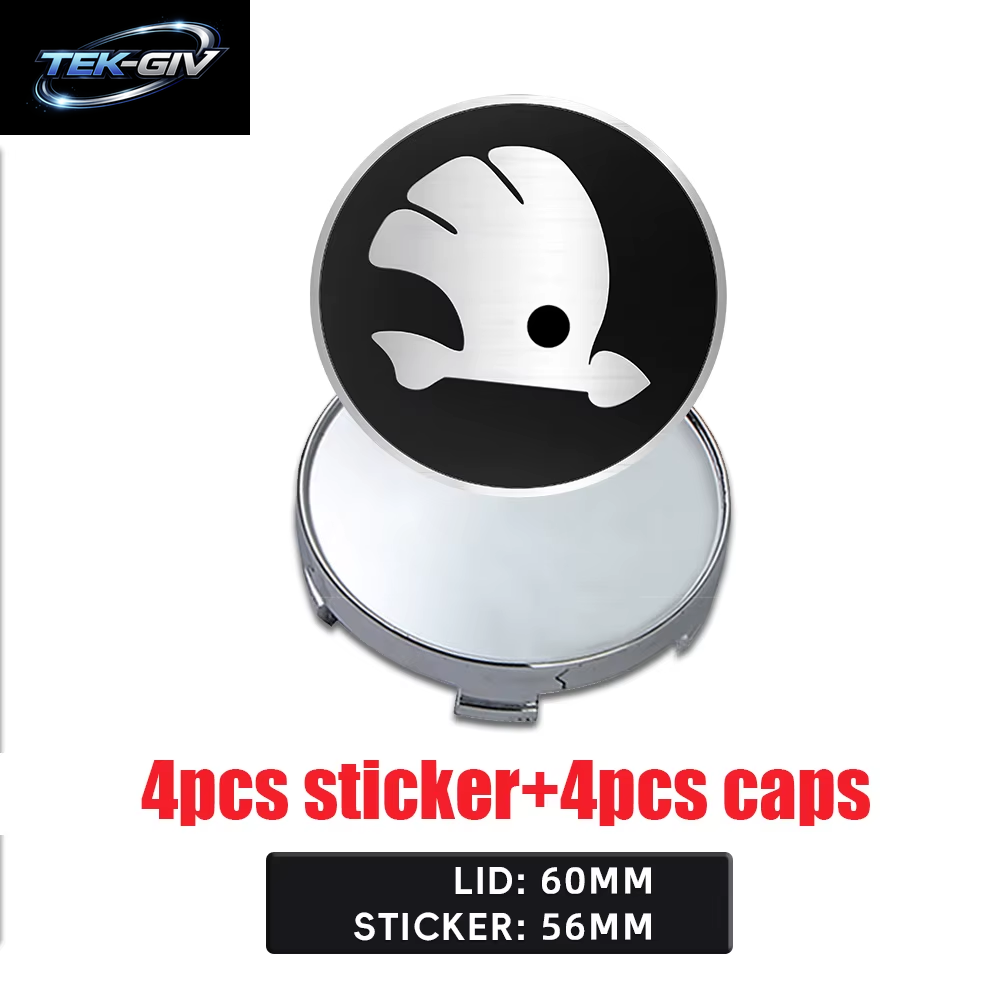 56/60/65/68 MM Auto Rad Center Hub Caps Aufkleber Reifen Felge Abdeckungen Für Skoda S Logo Octavia Fabia 2 Superb 2 Kamiq VRS VII Kodiaq