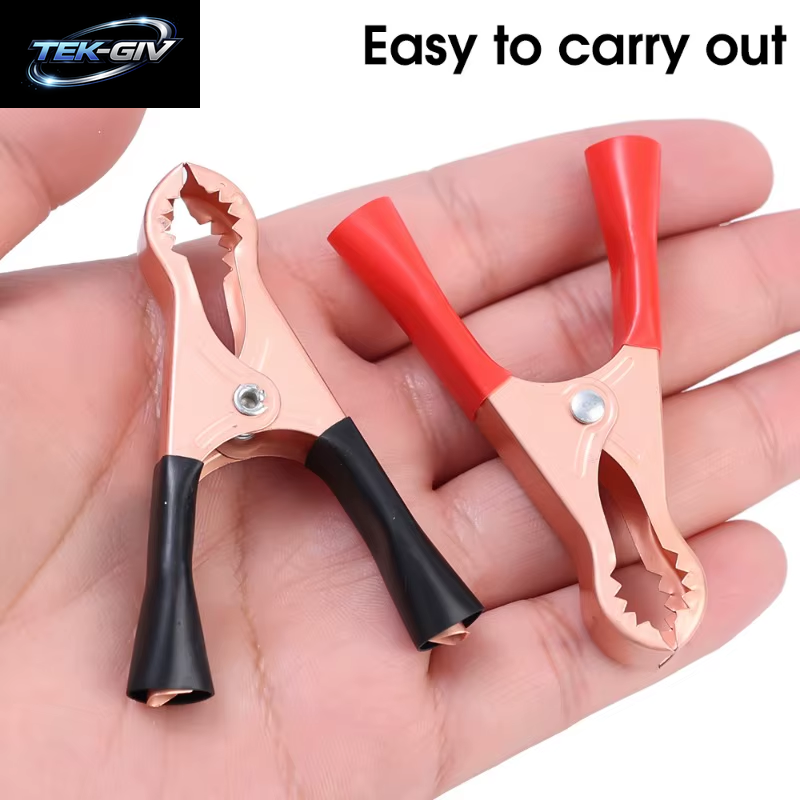 10/2 Stücke MINI Batterie Clip Auto Erdung Draht Krokodil Clip Power Clip Voll Mantel Fisch Clips 70MM Anschlüsse Krokodil Clips