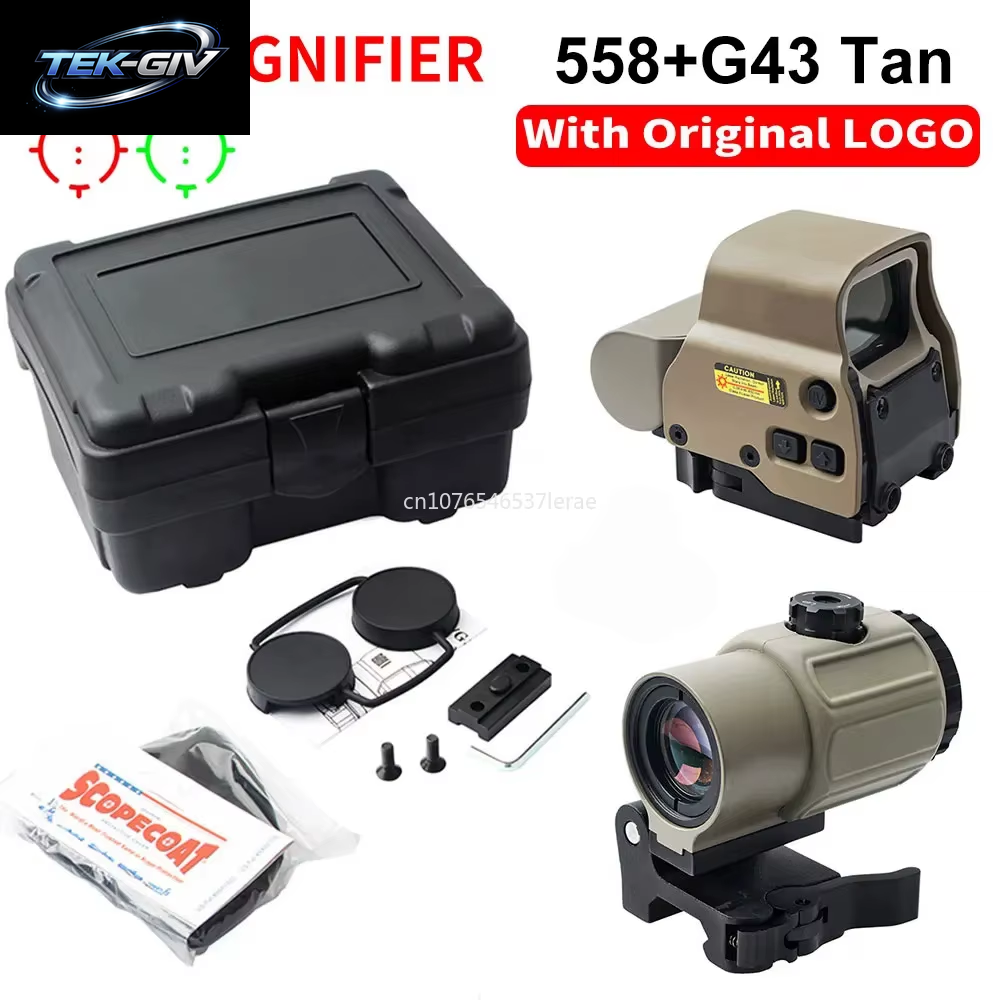 EOTECH 558 Holografisches Kollimator-Rotpunktvisier G43/G33 3X G45 5X Vergrößerungsglas Airsoft Jagdausrüstung Mit 20Mm Schienenmontage & Qd-Hebel