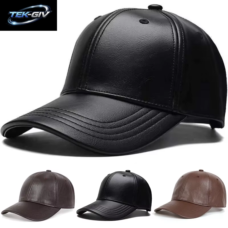 Unisex Einfarbig Leder Baseball Caps Frühling Und Herbst Outdoor Einstellbare Casual Hüte Hip Hop Hut Sonnenschutz Hut