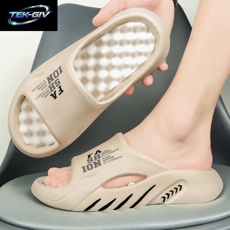 Sommer Herren Massage-Hausschuhe Indoor Outdoor Sandalen Strand Freizeitschuhe Weiche Sohle Slides Herren Flip-Flops Herrensandalen Große Größe 47