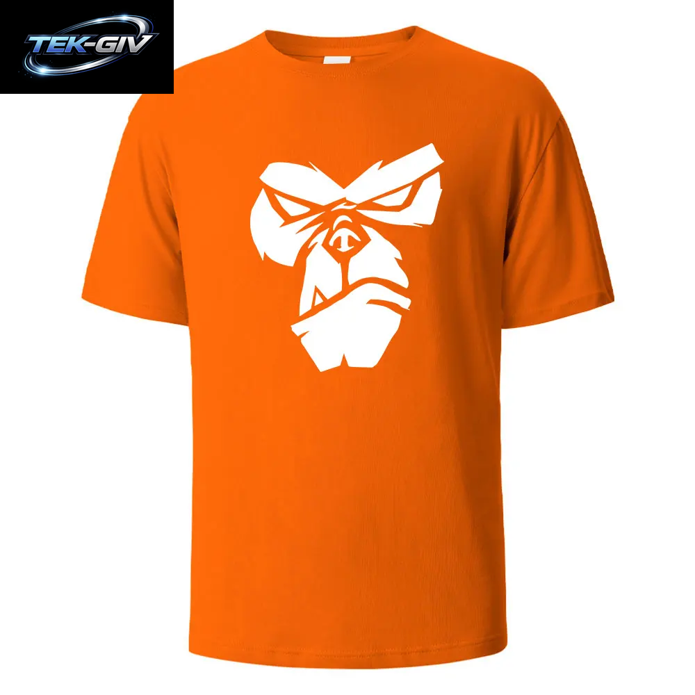 Gorilla Face Lustiges Print-T-Shirt, Sommer-T-Shirts Für Männer Und Frauen, 100 % Baumwolle, O-Ausschnitt, Übergröße, Lässig, Kurzärmelig, Streetwear, Basic-Top