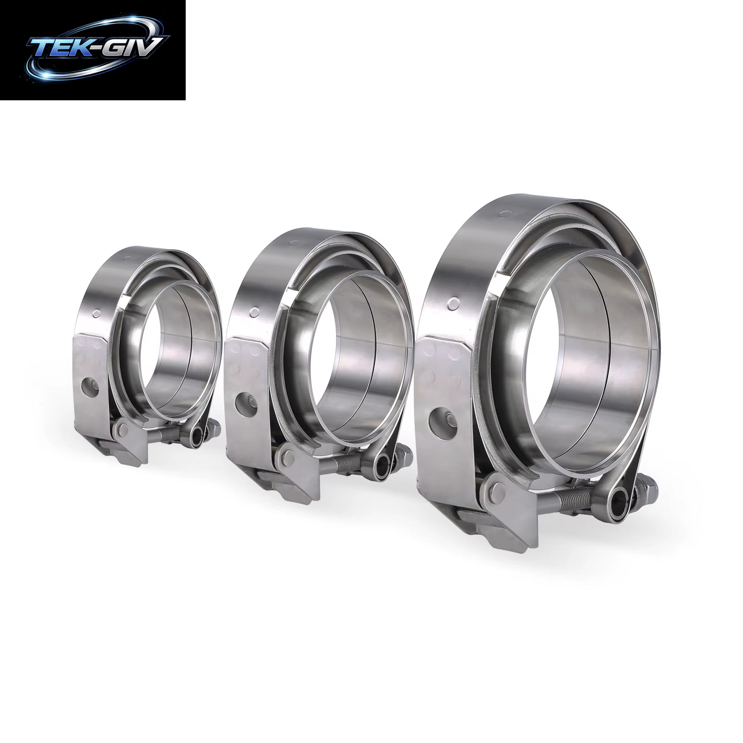 Edelstahl 2,5" 3" 4" Schnellspanner V-Band-Klemme 63Mm 76Mm Turbo-Auspuffrohr Vband-Klemme Männlich Weiblich Flansch V-Klemmen-Kits