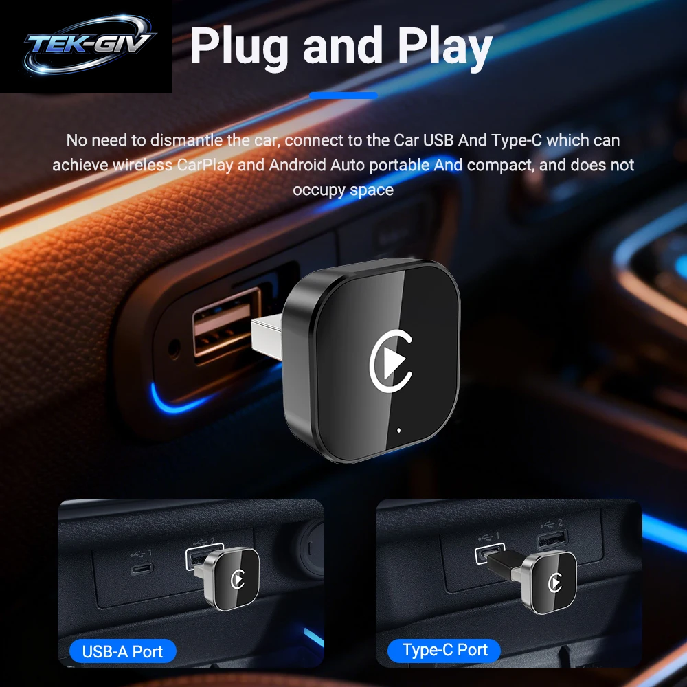 XUDA Carplay Android Auto Wireless Adapter Smart AI Box Auto OEM Kabelgebundenes Android Auto Zu Kabellosem Usb-Dongle Für Toyota Volvo