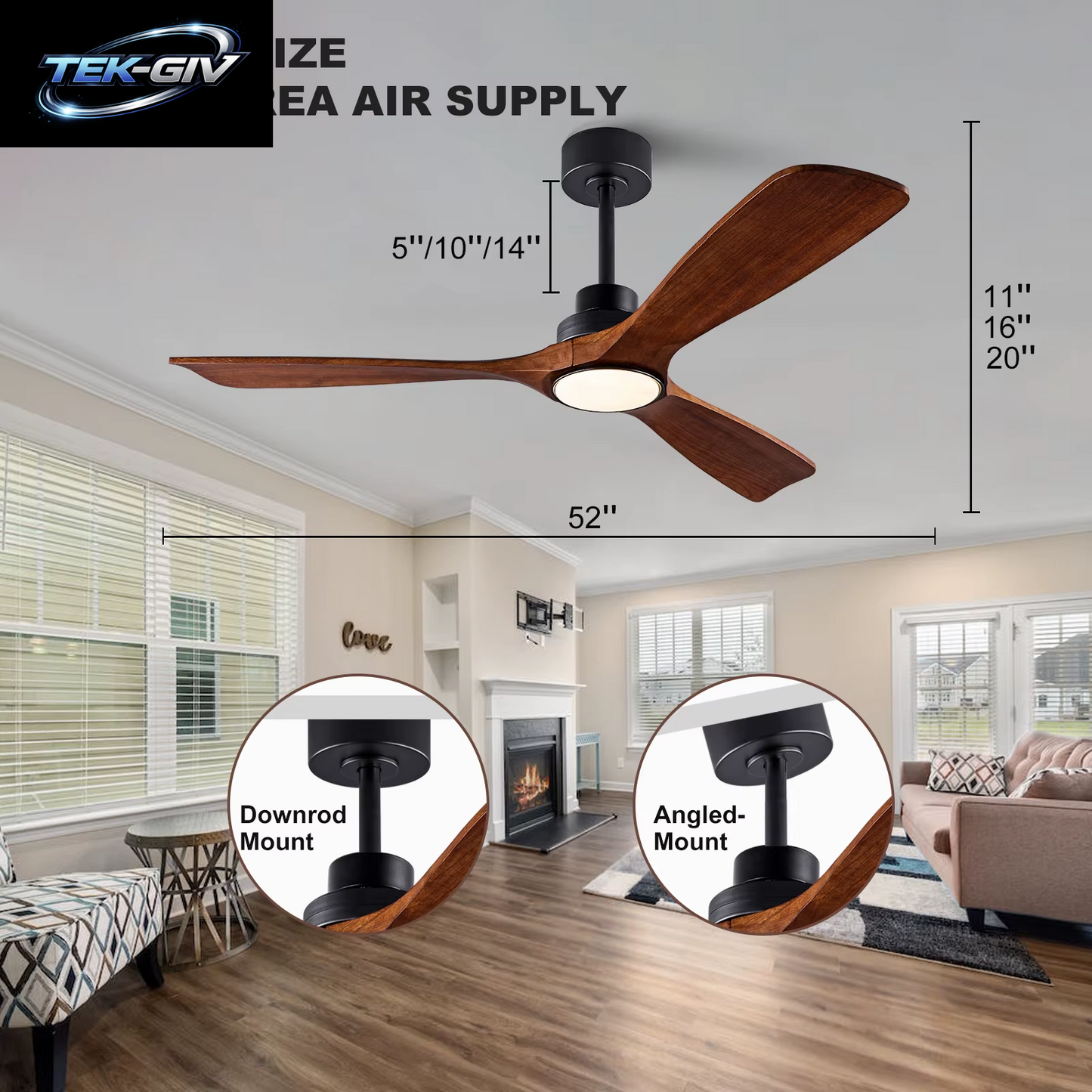 42 52 60 Zoll Deckenventilator Aus Holz Mit Lichtern, Fernbedienung, Leiser Gleichstrommotor, Ventiladores De Techo Für Wohnzimmer
