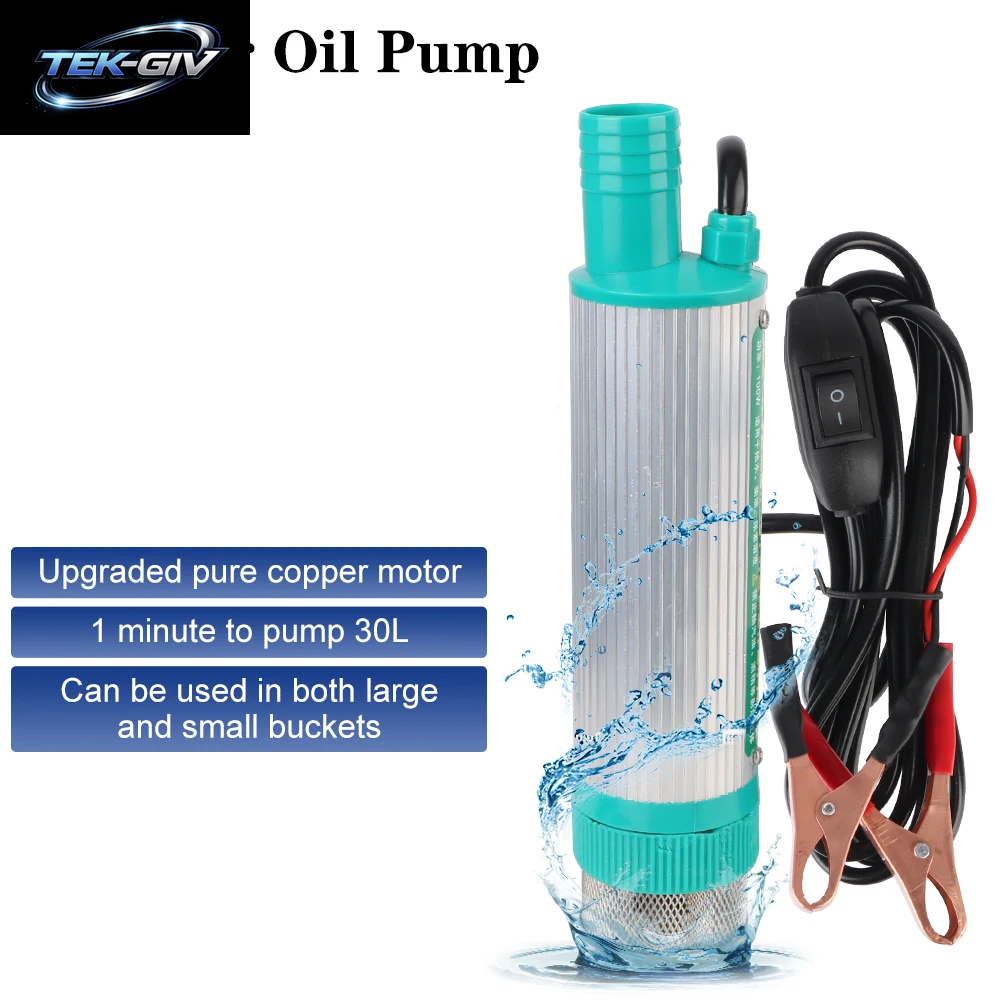 Zum Pumpen Diesel Öl Wasser Tauch Auto Elektrische DC Tanken Pumpe 12V Kraftstoff Transfer 30L/Min Aluminium Legierung Shell Mini