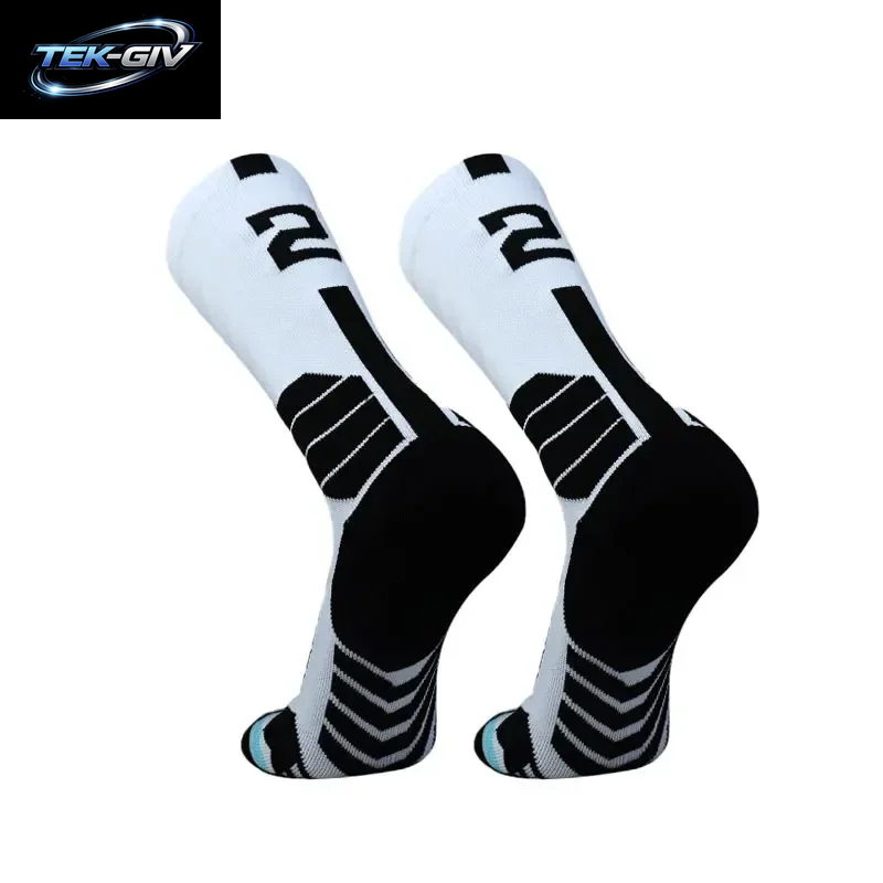 Hochwertige Elite-Basketballsocken Kompressionssocken Für Herren Mit Nummerierung Erwachsene Frottee-Sohle Outdoor-Sportsocken Unisex