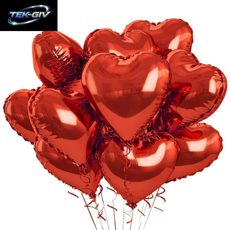 60-5PCS Rote Herz Folien Ballons Aufblasbare Helium Ballon DIY Geburtstag Party Ornamente Für Valentinstag Hochzeit Party Geschenke